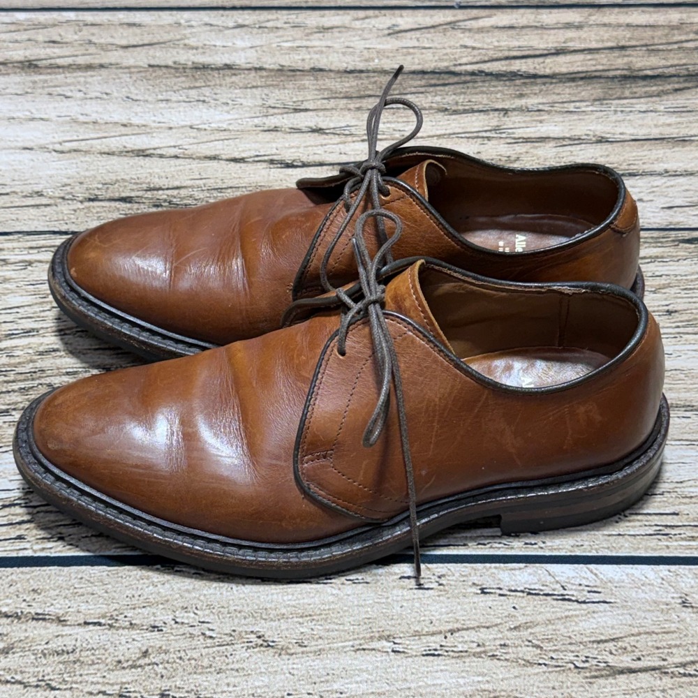 Allen Edmonds Jodox Derby Shoes Mens 7 D Brown Leather Dainite Sole USA 4617